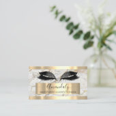 Professional Makeup Eyelash Extension Gold Marble Visitekaartje (Staand voorkant)