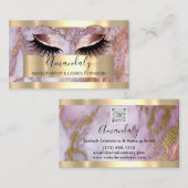 Professional Makeup Eyelash Extension Marble QR Visitekaartje (Voorkant / Achterkant)