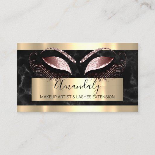 Professional Makeup Eyelash Extension Roos Marble Visitekaartje (Voorkant)