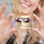 Professional Makeup Eyelash Extension Roze Marmer Visitekaartje