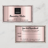 Professional Makeup Eyelash-Logo Benoemingskaart Visitekaartje (Voorkant / Achterkant)