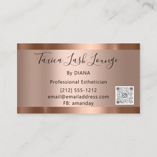 Professional Makeup Eyelash Logo QRCODE Visitekaartje (Achterkant)