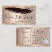 Professional Makeup Eyelash Roos Glitter QRCODE Visitekaartje (Voorkant / Achterkant)