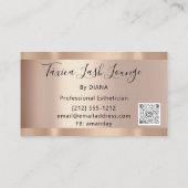 Professional Makeup Eyelash Roos Glitter QRCODE Visitekaartje (Achterkant)