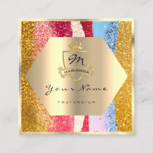 Professional Makeup Geometry Royal Monogram Gold Vierkante Visitekaartje