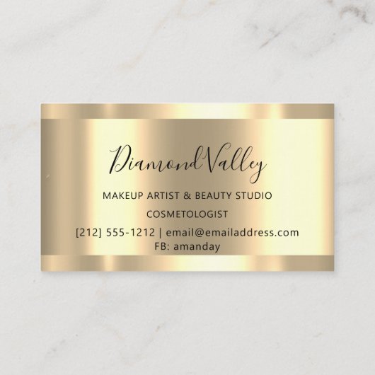 Professional Makeup Gold omhulde blauwe ogen Visitekaartje (Achterkant)