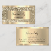 Professional Makeup Holograaf Gold Glitter omgeven Visitekaartje (Voorkant / Achterkant)