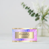 Professional Makeup Holograaf Gold Glitter Roze Visitekaartje (Staand voorkant)