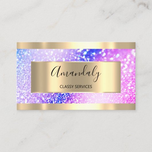 Professional Makeup Holograaf Gold Glitter Roze Visitekaartje (Voorkant)
