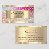Professional Makeup Holograaf Gold Glitter Roze Visitekaartje (Voorkant / Achterkant)