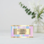 Professional Makeup Holograaf Roos Gold Pink Busin Visitekaartje (Staand voorkant)