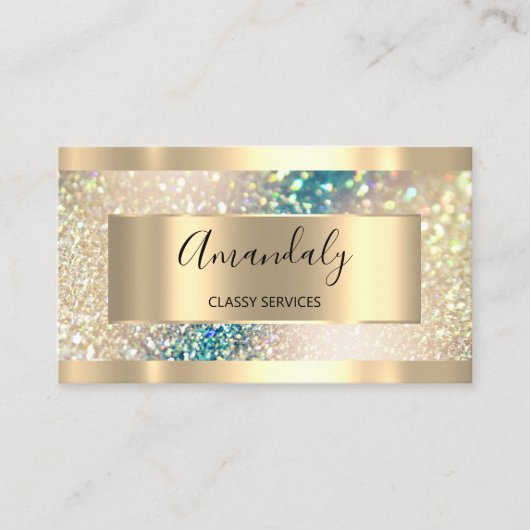 Professional Makeup Holographic Gold Glitter Visitekaartje (Voorkant)
