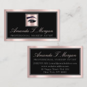 Professional Makeup Lash Extension Brow roze Black Visitekaartje (Voorkant / Achterkant)