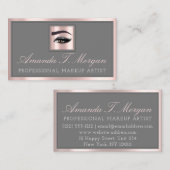 Professional Makeup Lash Extension Brows Grey Roos Visitekaartje (Voorkant / Achterkant)