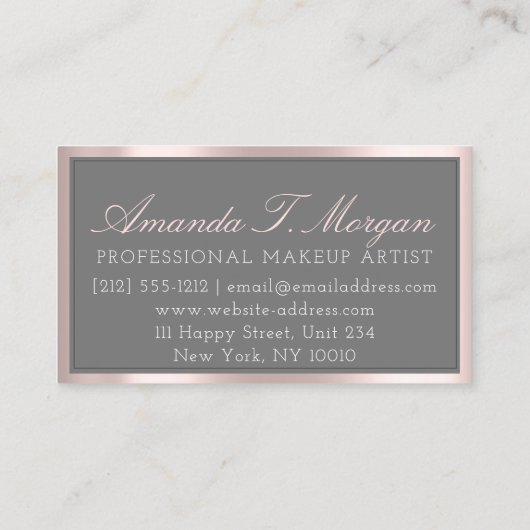 Professional Makeup Lash Extension Brows Grey Roos Visitekaartje (Achterkant)