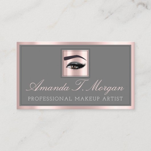 Professional Makeup Lash Extension Brows Grey Roos Visitekaartje (Voorkant)