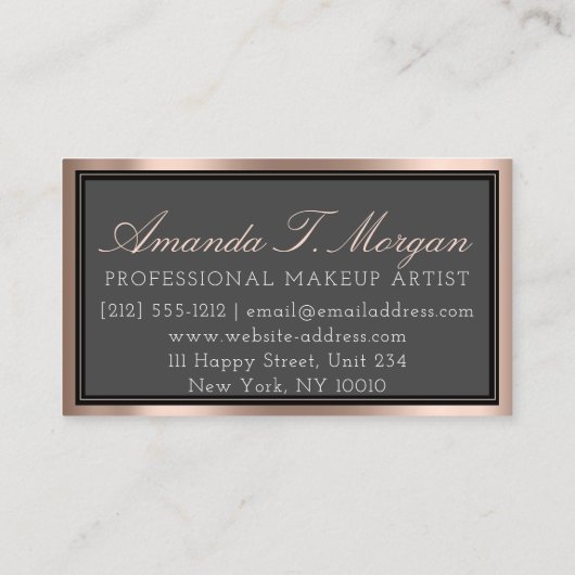 Professional Makeup Lash Extension Elegant Roos Visitekaartje (Achterkant)