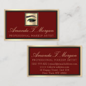 Professional Makeup Lash Extension Eyebrow Burgund Visitekaartje (Voorkant / Achterkant)