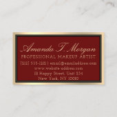 Professional Makeup Lash Extension Eyebrow Burgund Visitekaartje (Achterkant)