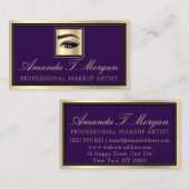 Professional Makeup Lash Extension Eyebrow Violet Visitekaartje (Voorkant / Achterkant)