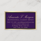 Professional Makeup Lash Extension Eyebrow Violet Visitekaartje (Achterkant)