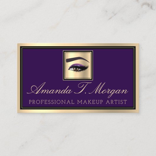 Professional Makeup Lash Extension Eyebrow Violet Visitekaartje (Voorkant)