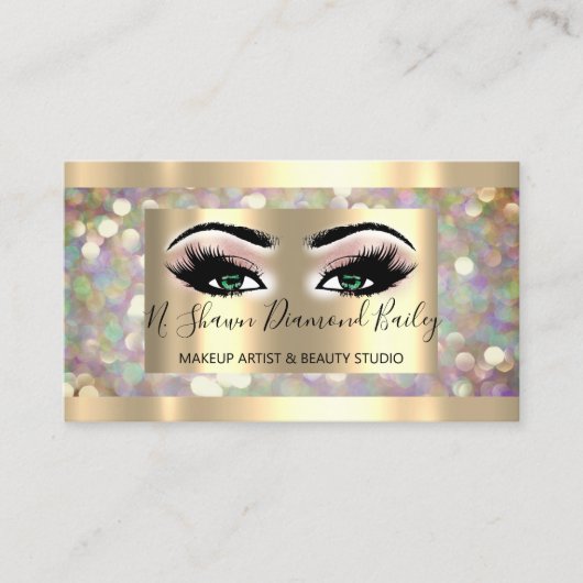 Professional Makeup Lashes Brows Holograf Gold Visitekaartje (Voorkant)