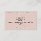 Professional Makeup Lashes Hybryd Brows Visitekaartje (Achterkant)