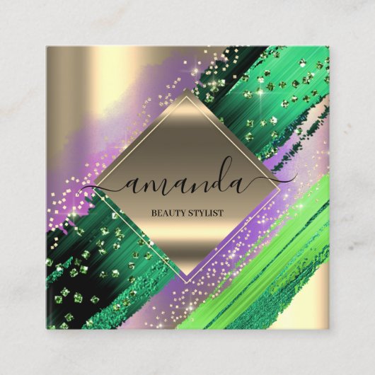 Professional Makeup Logo Tropic Body Cosmetics Vierkante Visitekaartje (Voorkant)