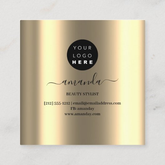 Professional Makeup Logo Tropic Body SPA Wellness Vierkante Visitekaartje (Achterkant)