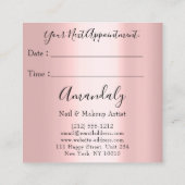 Professional Makeup Nail Manicure Pink Drip Lashes Vierkante Visitekaartje (Achterkant)