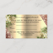 Professional Makeup Nails Appointment Floral Roos Visitekaartje (Achterkant)