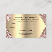 Professional Makeup Nails Appointment Roos Gold Visitekaartje (Achterkant)
