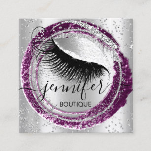 Professional Makeup Shop Glitter Vip Silver Vierkante Visitekaartje