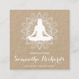 Professional Mandala Trendy Celestial White Kraft Vierkante Visitekaartje