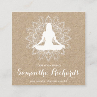 Professional Mandala Trendy Celestial White Kraft Vierkante Visitekaartje