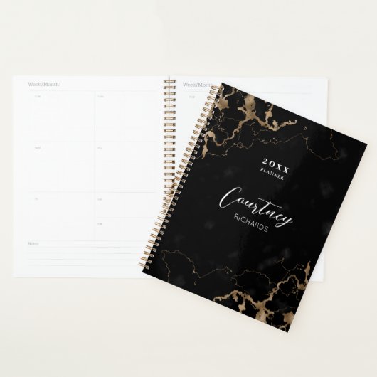 Professional Marble Black Gold Logo Business 2023 Planner (Display)