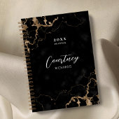 Professional Marble Black Gold Logo Business 2023 Planner