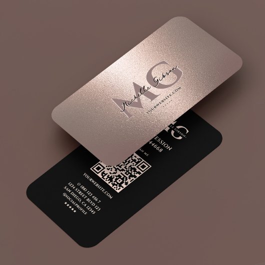 Professional Marketing Faux Copper Bronze Rosegold Visitekaartje