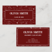 Professional Maroon Math Formulas Graduate  Visitekaartje (Voorkant / Achterkant)