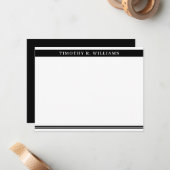 Professional Masculine Black White, speciaal geper Notitiekaartje (Voorkant / Achterkant in situ)