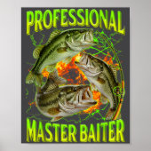 Professional Master Baiter Funny Fishing Meme Boot Poster (Voorkant)