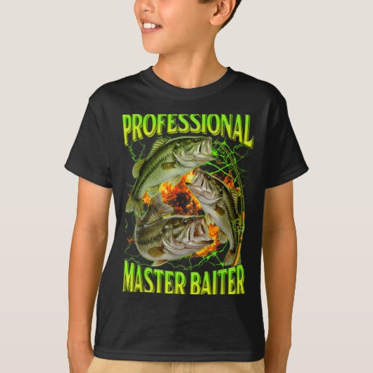 Professional Master Baiter Funny Fishing Meme Boot T-shirt (Voorkant)