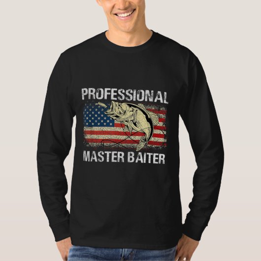 Professional Master Baiter Retro American Flag T-shirt (Voorkant)