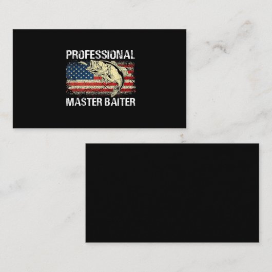 Professional Master Baiter Retro American Flag Visitekaartje (Voorkant / Achterkant)