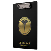 Professional Medical 3D Gold Caduceus Emblem Klembord (Links)