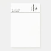 Professional Medical Asclepius Black Eenvoudig wit Post-it® Notes (Voorkant)