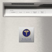 Professional Medical Caduceus Blue Gold Magneet (Insitu (Vaatwasser))