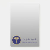 Professional Medical Caduceus Gold Blue Post-it® Notes (Voorkant)