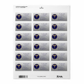 Professional Medical Gold Caduceus Blue Etiket (Full Sheet)